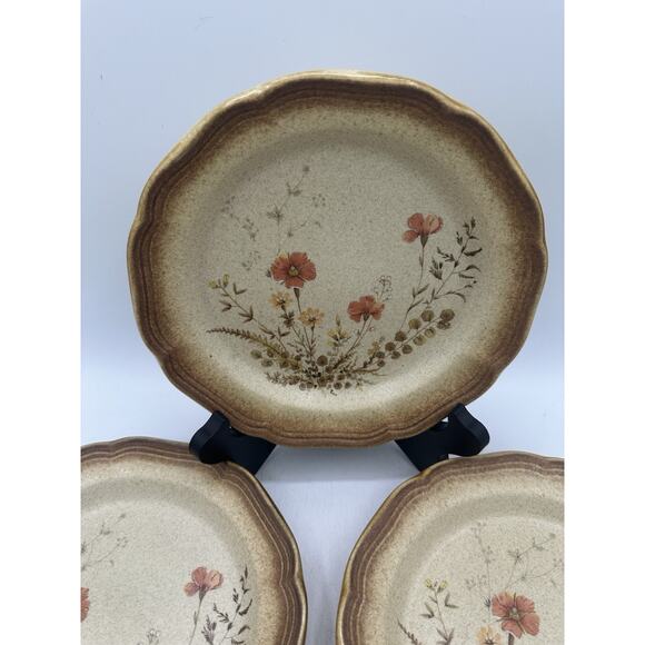 Mikasa Vintage Wheat Brown Stoneware 8” Salad Plates Set Of 4 - Picture 4 of 7